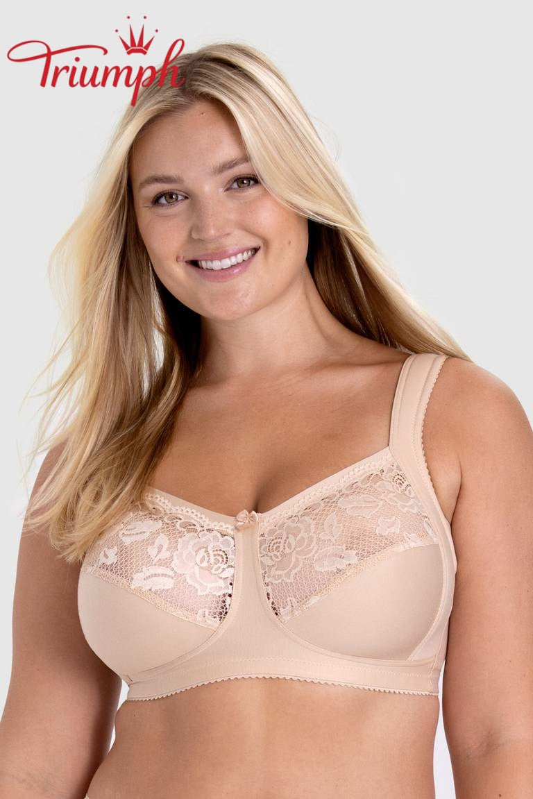 Triumph® 😊 Σετ 4 τεμαχίων: Σέξι και άνετο κλασικό σουτιέν από δαντέλα, κατάλληλο για γυναίκες με μεγαλύτερο στήθος.
