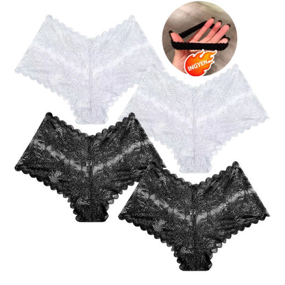 【✨ 1 + 3 ingyen - 4 db】Női szexi csipkés bugyi – Átlátszó, virágmintás fehérnemű 💋