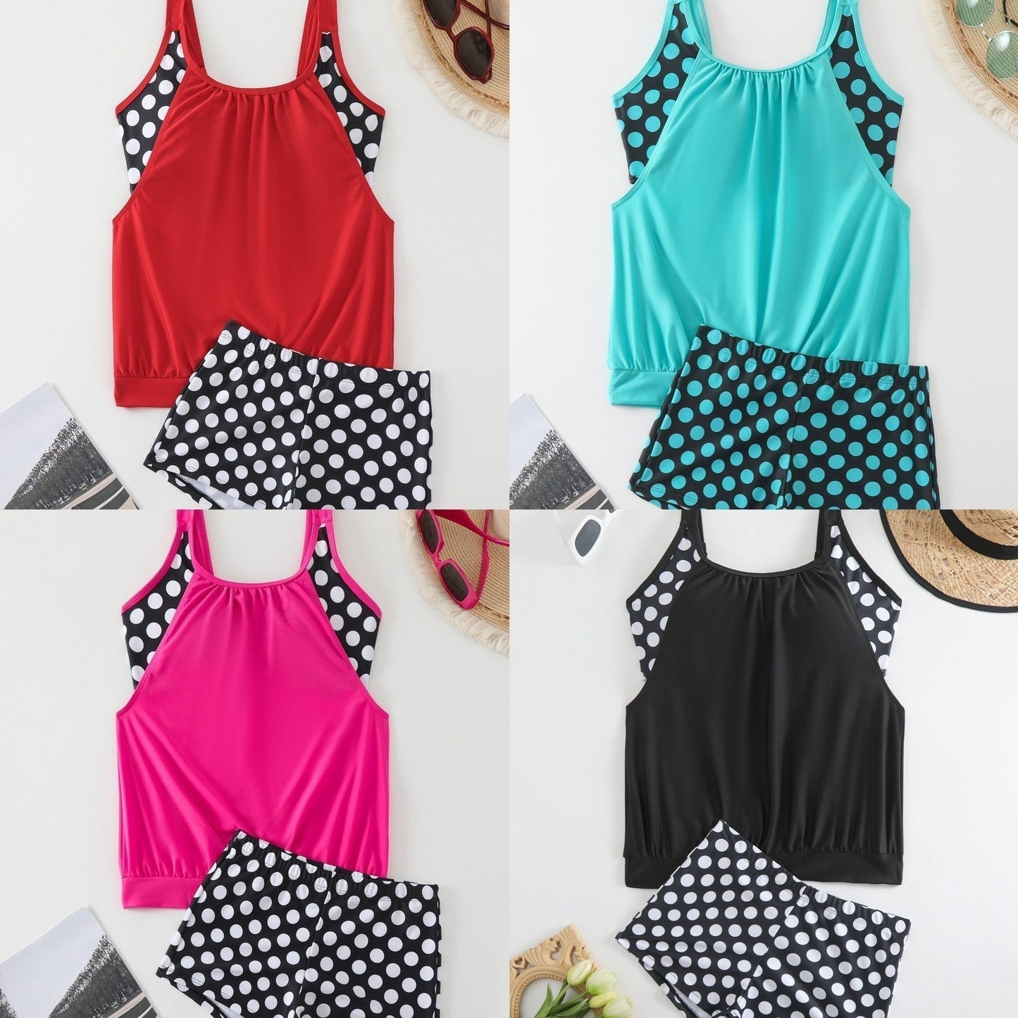 🏖️[S–3XL]👙 Női pöttyös kétrészes fürdőruha
