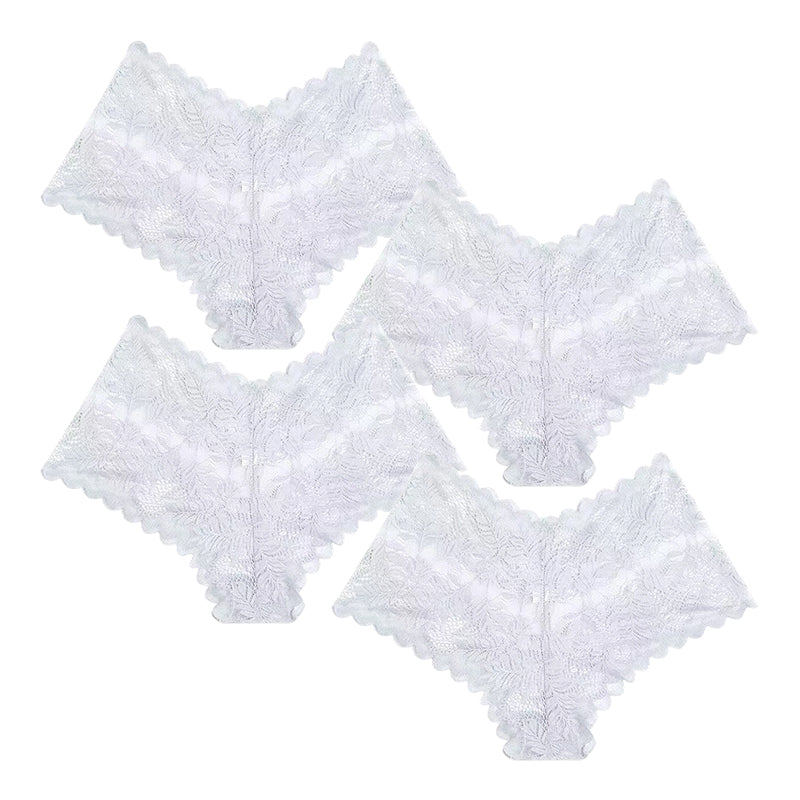 【✨ 1 + 3 ingyen - 4 db】Női szexi csipkés bugyi – Átlátszó, virágmintás fehérnemű 💋
