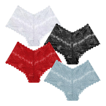 【✨ 1 + 3 ingyen - 4 db】Női szexi csipkés bugyi – Átlátszó, virágmintás fehérnemű 💋