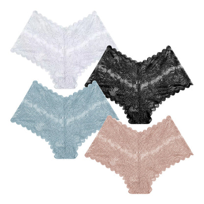 【✨ 1 + 3 ingyen - 4 db】Női szexi csipkés bugyi – Átlátszó, virágmintás fehérnemű 💋