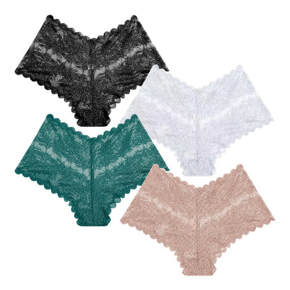 【✨ 1 + 3 ingyen - 4 db】Női szexi csipkés bugyi – Átlátszó, virágmintás fehérnemű 💋